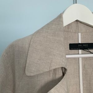 NWT! Zara Natural Color Linen Trench Coat